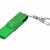 USB 2.0- флешка на 16 Гб с поворотным механизмом и дополнительным разъемом Micro USB зеленый