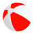 Мяч надувной "ЗЕБРА", 45 см красный, белый