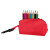Набор цветных карандашей (8шт) с точилкой MIGAL в чехле, белый, 4,5х10х4 см, дерево, полиэстер красный