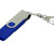 USB 2.0- флешка на 64 Гб с поворотным механизмом и дополнительным разъемом Micro USB синий/серебристый