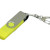 USB 2.0- флешка на 64 Гб с поворотным механизмом и дополнительным разъемом Micro USB желтый/серебристый
