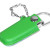 USB 2.0- флешка на 16 Гб в массивном корпусе с кожаным чехлом зеленый/серебристый
