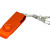 USB 3.0- флешка промо на 128 Гб с поворотным механизмом и однотонным металлическим клипом оранжевый