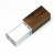 USB 2.0- флешка на 16 Гб прямоугольной формы коричневый/прозрачный с синей подсветкой