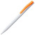 Ручка шариковая Pin, белая с черным белый, оранжевый