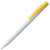 Ручка шариковая Pin, белая с черным белый, желтый