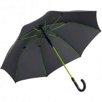 Зонт-трость с цветными спицами Color Style, зеленое яблоко, с серой ручкой